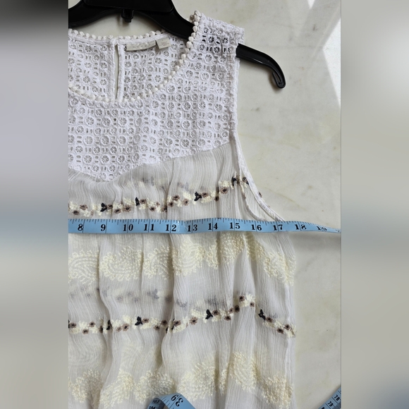 NWOT Hinge white mixed lace top size 1 - Picture 9 of 12